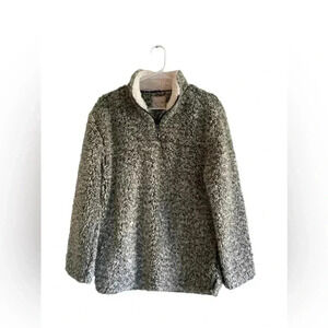 Copper Key Sherpa Green and White Quarter Zip Pullover Size S